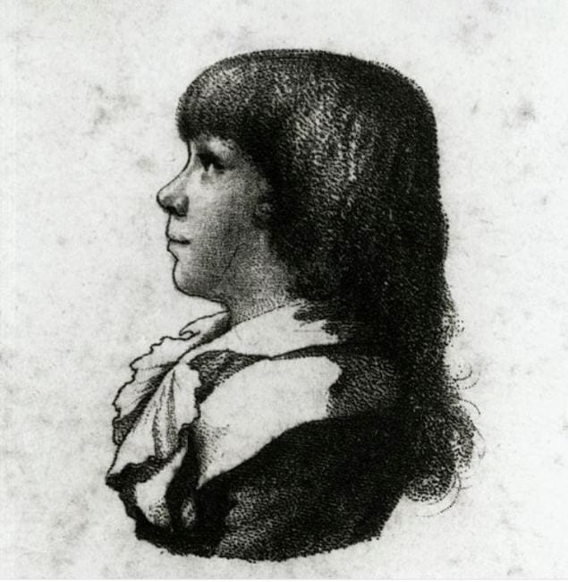 drawing of a young Franz Clement