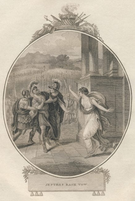 the drawing "Jephtha’s Rash Vow" by James Gundee & M. Jones