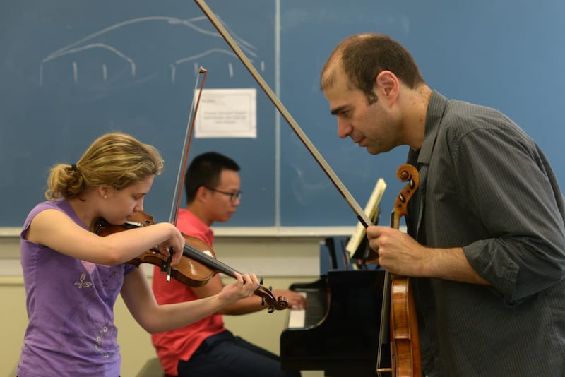Grigory Kalinovsky teaches a Heifetz student on the violin