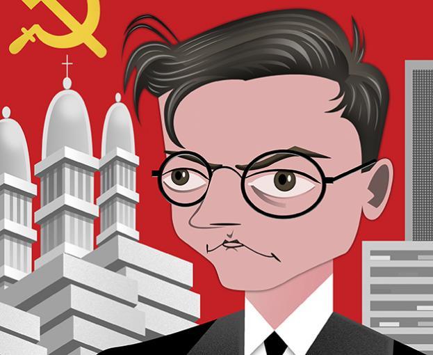 cartoon of Dmitri Shostakovich
