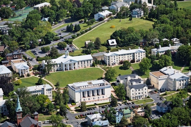 aerial shot of Mary Baldwin University's campus