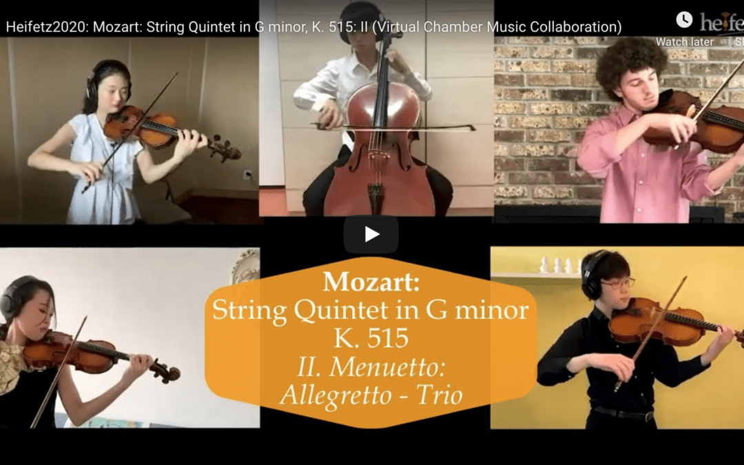 five heifetz students perform mozart together virtually
